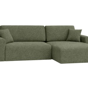 Narożnik z funkcją spania, Ariel L, szenil Artico, Moss, Prawy 879096