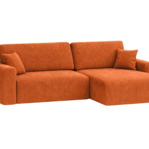 Narożnik z funkcją spania, Ariel L, sztruks Poso, Miedziany, Prawy 879043