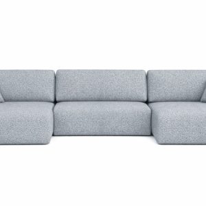 Narożnik z funkcją spania, Ariel U XL, szenil Artico, Cement 881694