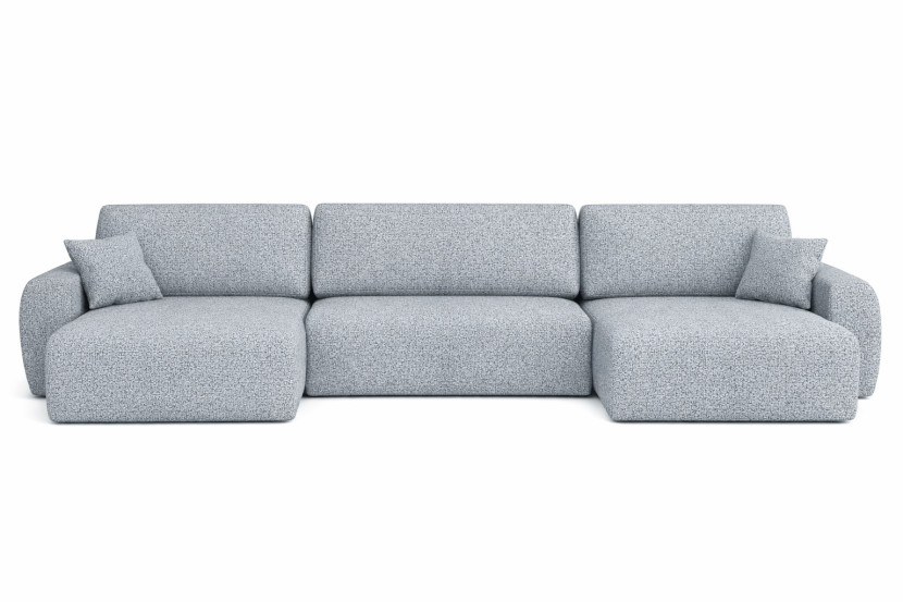 Narożnik z funkcją spania, Ariel U XL, szenil Artico, Cement 881694