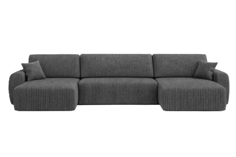 Narożnik z funkcją spania, Ariel U XL, sztruks Poso, Szary 912102