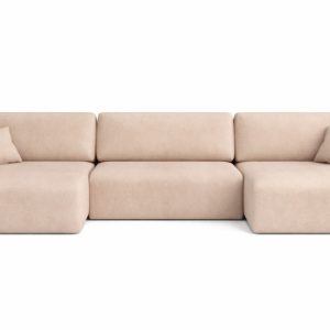 Narożnik z funkcją spania, Ariel U XL, welur Salvador, Beżowy 881716