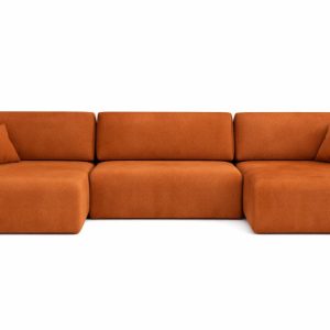 Narożnik z funkcją spania, Ariel U XL, welur Salvador, Brązowy 881732