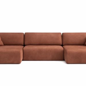 Narożnik z funkcją spania, Ariel U XL, welur Salvador, Ciemnobrązowy 881746