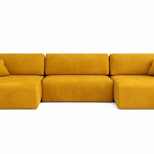 Narożnik z funkcją spania, Ariel U XL, welur Salvador, Żółty 881710 Narożnik z funkcją spania, Ariel U XL, welur Salvador, Żółty 881710