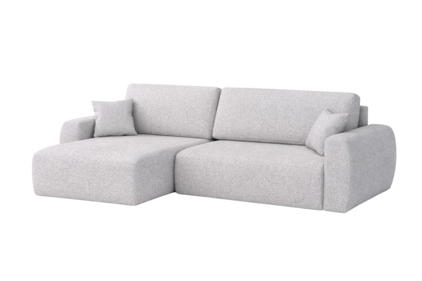 Narożnik z funkcją spania, Ariel XL, szenil Artico, Cement, Lewy 879080