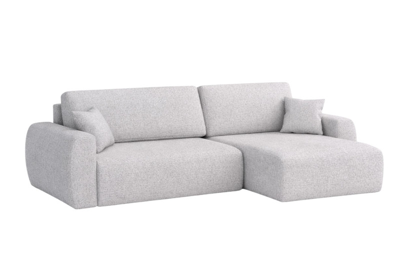 Narożnik z funkcją spania, Ariel XL, szenil Artico, Cement, Prawy 879046