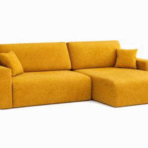 Narożnik z funkcją spania, Ariel XL, welur Salvador, Żółty, Prawy 879136 Narożnik z funkcją spania, Ariel XL, welur Salvador, Żółty, Prawy 879136