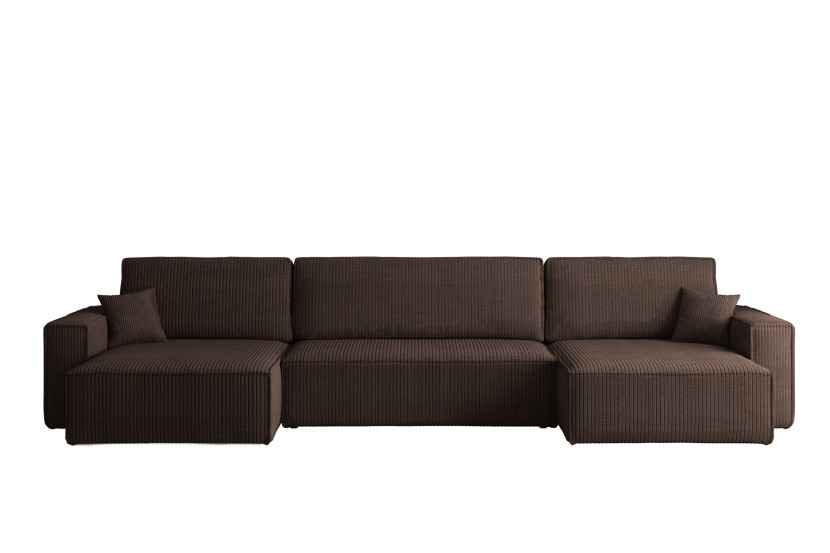 Narożnik z funkcją spania BEST U XL, tkanina Poso Brązowy 638887