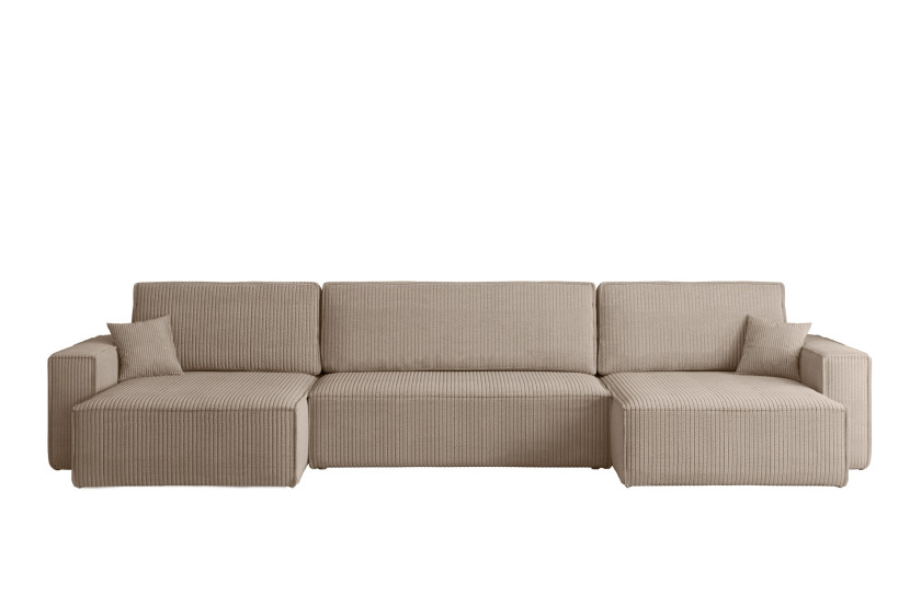 Narożnik z funkcją spania BEST U XL, tkanina Poso Ciemnobeżowy 638863