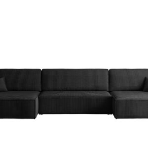 Narożnik z funkcją spania BEST U XL, tkanina Poso Czarny 638811 Narożnik z funkcją spania BEST U XL, tkanina Poso Czarny 638811