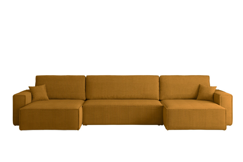 Narożnik z funkcją spania BEST U XL, tkanina Poso Musztardowy 638895