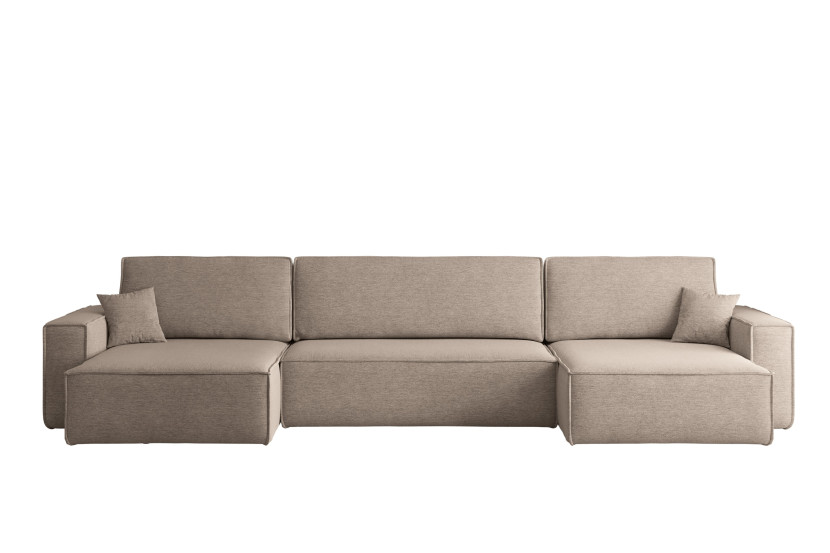 Narożnik z funkcją spania BEST U XL, tkanina Verita Ciepły Beżowy 638872