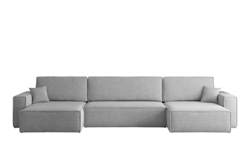 Narożnik z funkcją spania BEST U XL, tkanina Verita Szary 638820