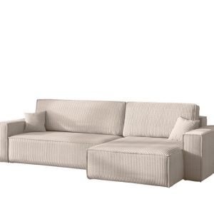 Narożnik z funkcją spania BEST XL tkanina Poso Beżowy Prawy 824689