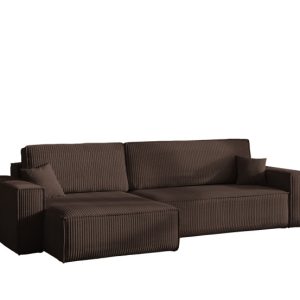 Narożnik z funkcją spania BEST XL tkanina Poso Brązowy Lewy 824687