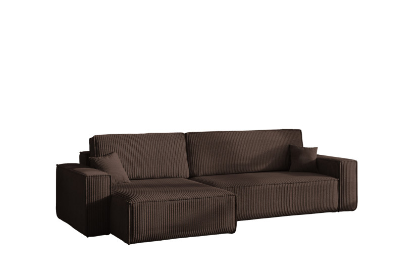Narożnik z funkcją spania BEST XL tkanina Poso Brązowy Lewy 824687