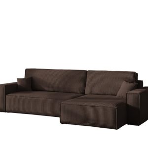 Narożnik z funkcją spania BEST XL tkanina Poso Brązowy Prawy 824690