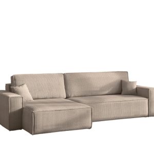 Narożnik z funkcją spania BEST XL tkanina Poso Ciemnobeżowy Lewy 824701