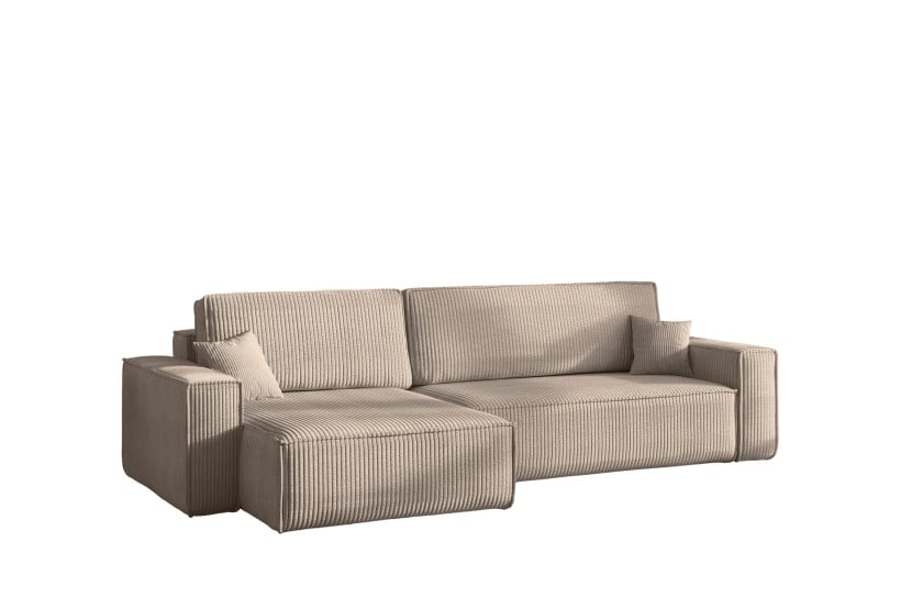 Narożnik z funkcją spania BEST XL tkanina Poso Ciemnobeżowy Lewy 824701
