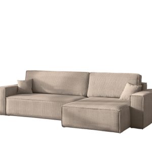 Narożnik z funkcją spania BEST XL tkanina Poso Ciemnobeżowy Prawy 824697