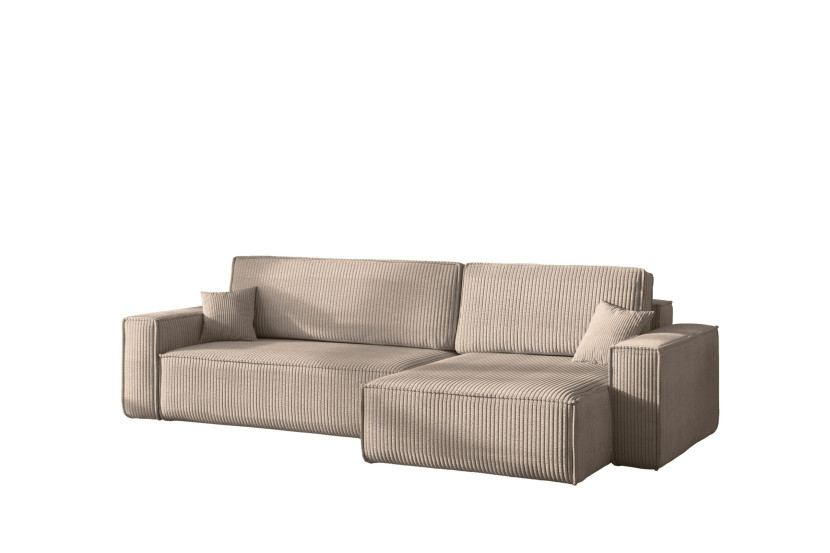 Narożnik z funkcją spania BEST XL tkanina Poso Ciemnobeżowy Prawy 824697