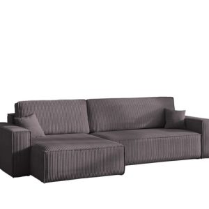 Narożnik z funkcją spania BEST XL tkanina Poso Ciemnoszary Lewy 824698