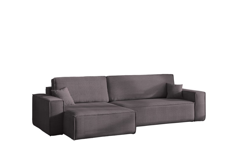 Narożnik z funkcją spania BEST XL tkanina Poso Ciemnoszary Lewy 824698