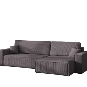 Narożnik z funkcją spania BEST XL tkanina Poso Ciemnoszary Prawy 824693