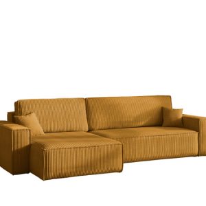 Narożnik z funkcją spania BEST XL tkanina Poso Musztardowy Lewy 824684