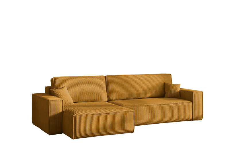 Narożnik z funkcją spania BEST XL tkanina Poso Musztardowy Lewy 824684
