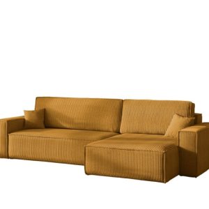 Narożnik z funkcją spania BEST XL tkanina Poso Musztardowy Prawy 824700