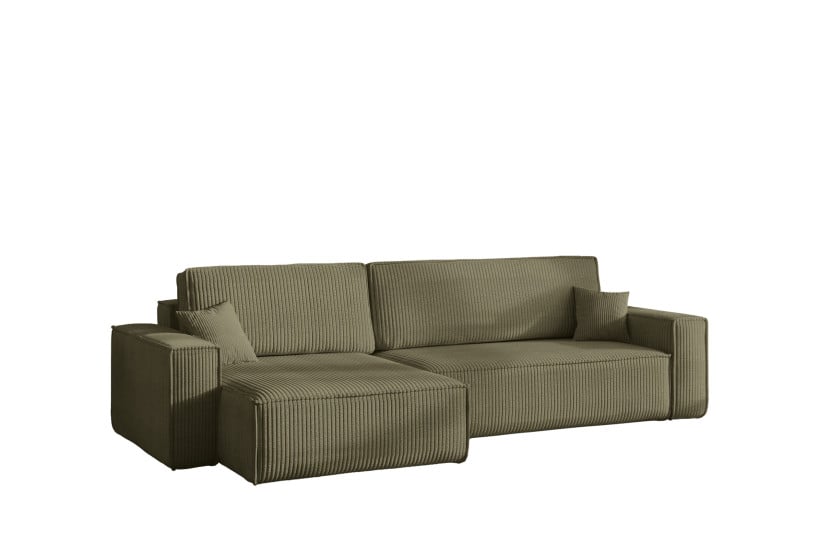 Narożnik z funkcją spania BEST XL tkanina Poso Oliwkowy Lewy 824692