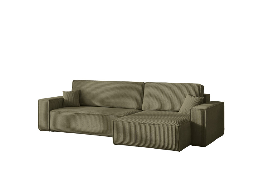 Narożnik z funkcją spania BEST XL tkanina Poso Oliwkowy Prawy 824699