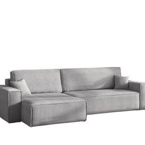 Narożnik z funkcją spania BEST XL tkanina Poso Szary Lewy 824686