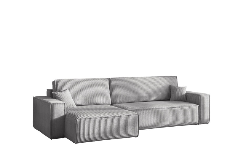 Narożnik z funkcją spania BEST XL tkanina Poso Szary Lewy 824686