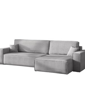 Narożnik z funkcją spania BEST XL tkanina Poso Szary Prawy 824695