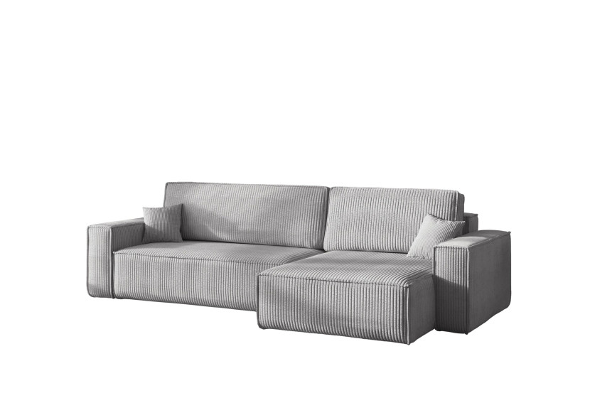 Narożnik z funkcją spania BEST XL tkanina Poso Szary Prawy 824695