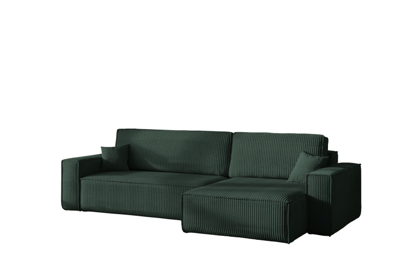 Narożnik z funkcją spania BEST XL tkanina Poso Zielony Prawy 824694