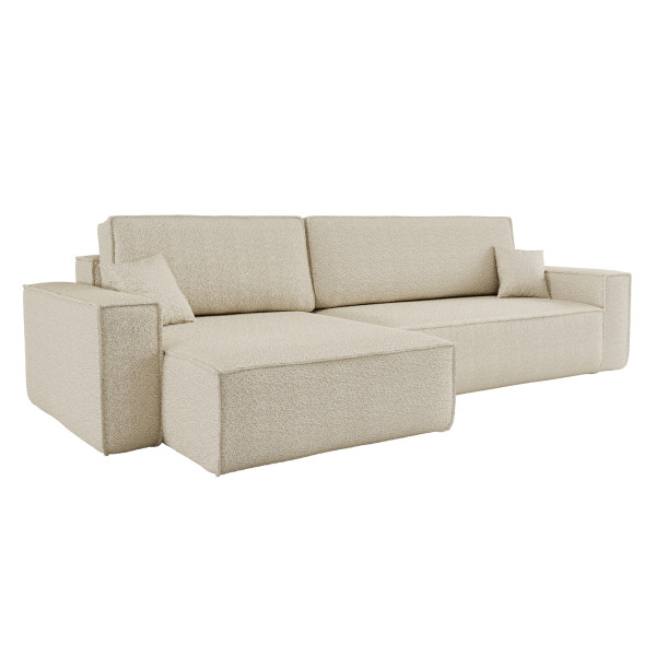 Narożnik z funkcją spania, BEST XL tkanina Quelle Ecru Lewy 570474
