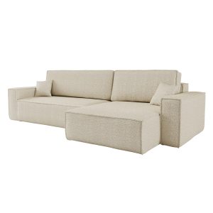 Narożnik z funkcją spania, BEST XL tkanina Quelle Ecru Prawy 570431 Narożnik z funkcją spania, BEST XL tkanina Quelle Ecru Prawy 570431