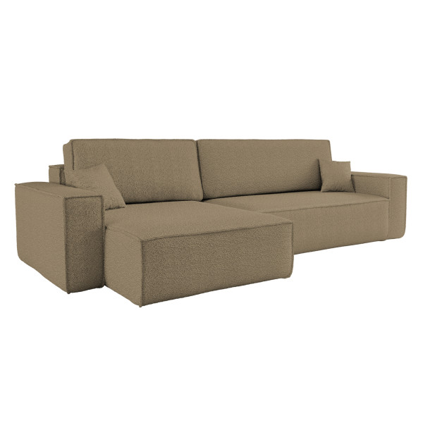 Narożnik z funkcją spania, BEST XL tkanina Quelle Jasnobrązowy Lewy 570423