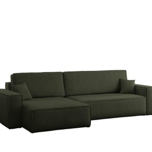 Narożnik z funkcją spania, BEST XL tkanina Verita Lewy Ciemnozielony 638879 Narożnik z funkcją spania, BEST XL tkanina Verita Lewy Ciemnozielony 638879