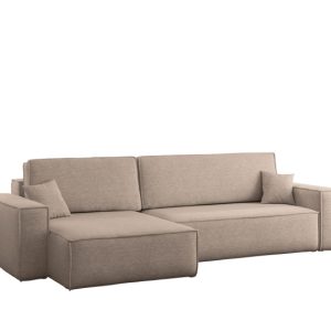 Narożnik z funkcją spania, BEST XL tkanina Verita Lewy Ciepły Beżowy 638865 Narożnik z funkcją spania, BEST XL tkanina Verita Lewy Ciepły Beżowy 638865