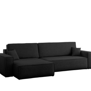 Narożnik z funkcją spania, BEST XL tkanina Verita Lewy Czarny 638785 Narożnik z funkcją spania, BEST XL tkanina Verita Lewy Czarny 638785