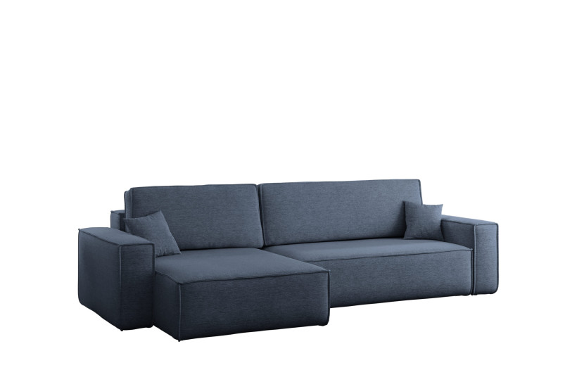 Narożnik z funkcją spania, BEST XL tkanina Verita Lewy Granatowy 638777