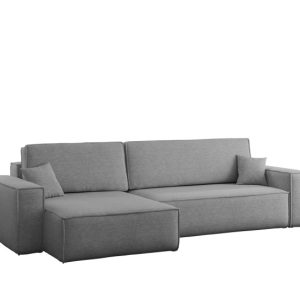 Narożnik z funkcją spania, BEST XL tkanina Verita Lewy Stalowy 638815 Narożnik z funkcją spania, BEST XL tkanina Verita Lewy Stalowy 638815
