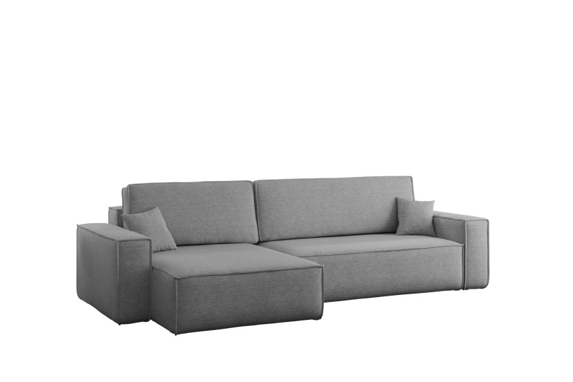 Narożnik z funkcją spania, BEST XL tkanina Verita Lewy Stalowy 638815