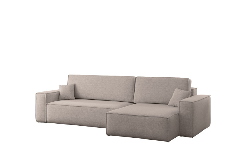 Narożnik z funkcją spania, BEST XL tkanina Verita Prawy Beżowy 638855
