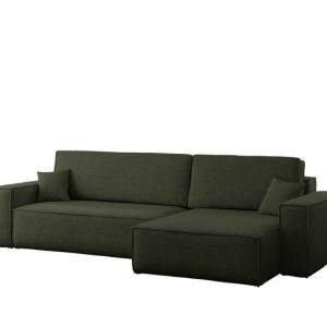 Narożnik z funkcją spania, BEST XL tkanina Verita Prawy Ciemnozielony 638884 Narożnik z funkcją spania, BEST XL tkanina Verita Prawy Ciemnozielony 638884